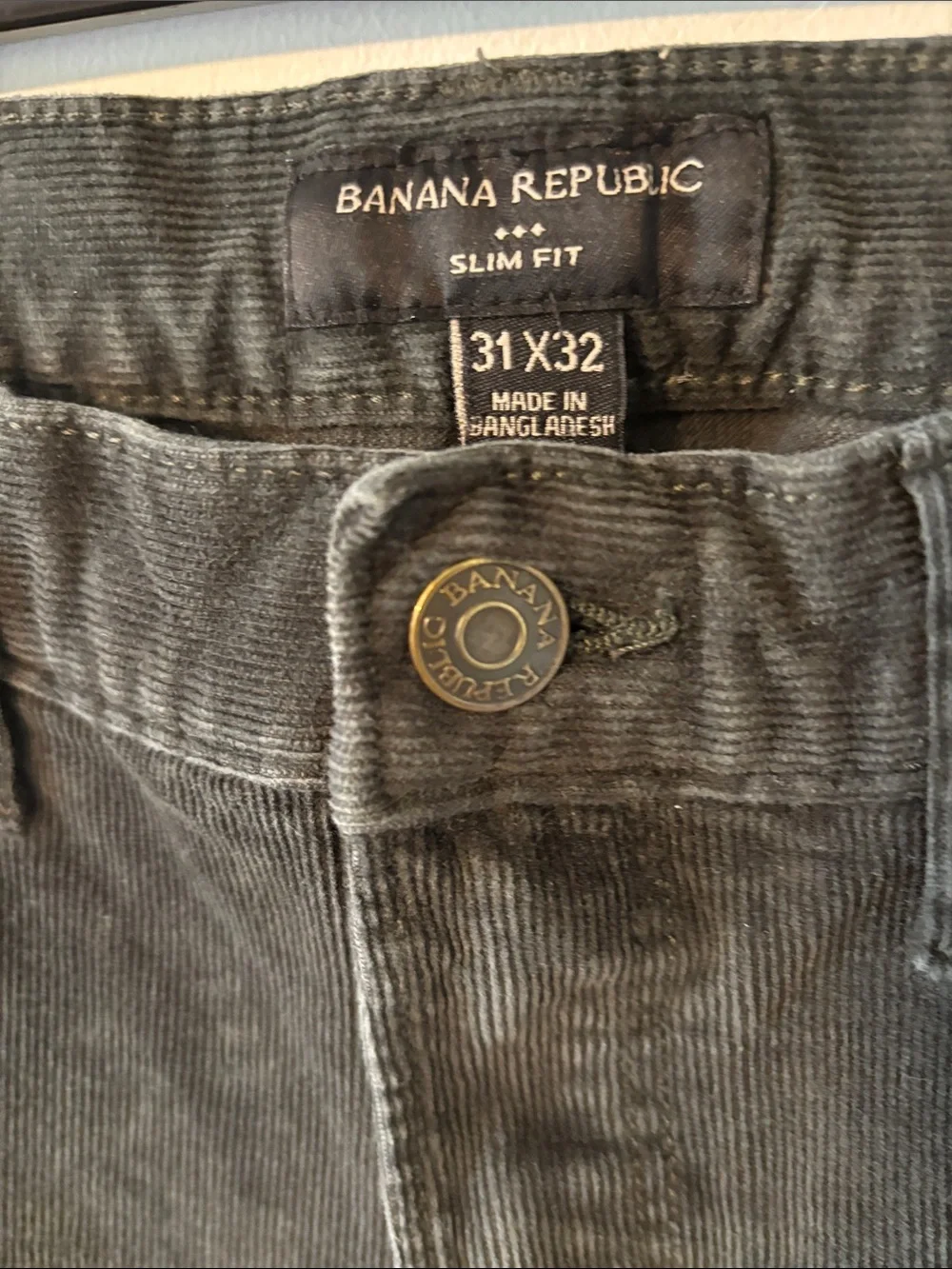 Banana Republic Spencer Green Men's Slim Corduroy Pants